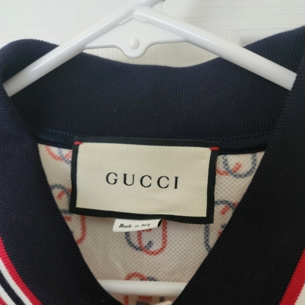 Gucci Logo Print Cotton Pique Polo Shirt - Picture 7 of 9